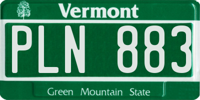 VT license plate PLN883