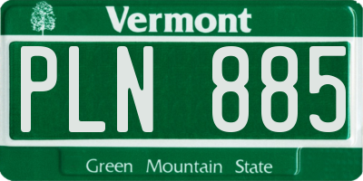VT license plate PLN885
