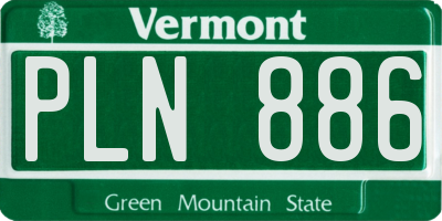 VT license plate PLN886