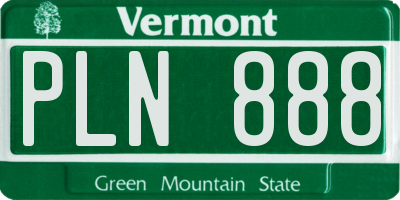 VT license plate PLN888