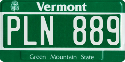 VT license plate PLN889