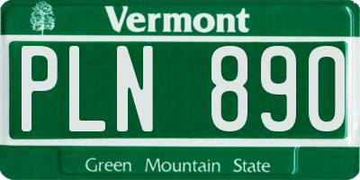 VT license plate PLN890
