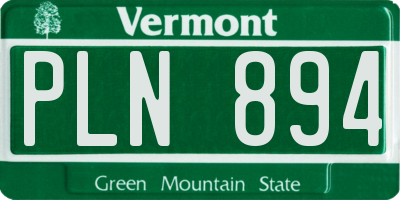 VT license plate PLN894