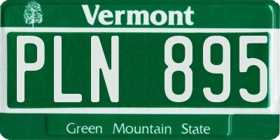VT license plate PLN895