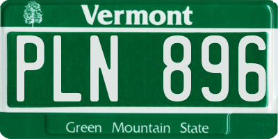 VT license plate PLN896