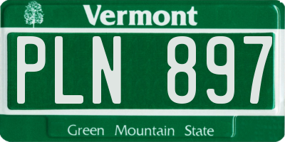 VT license plate PLN897