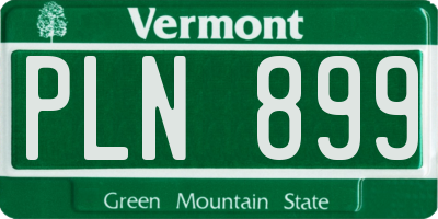 VT license plate PLN899