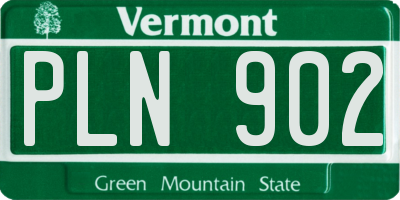 VT license plate PLN902