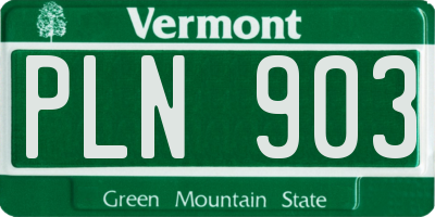 VT license plate PLN903