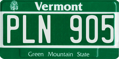 VT license plate PLN905