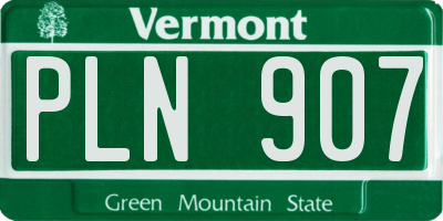 VT license plate PLN907