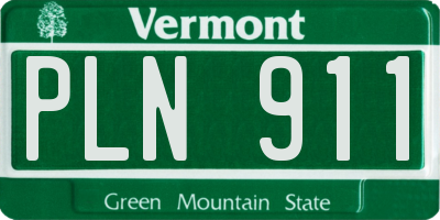 VT license plate PLN911