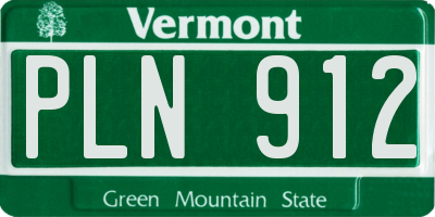 VT license plate PLN912