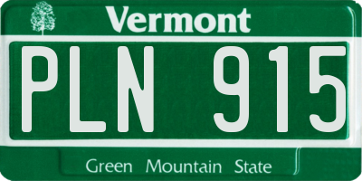 VT license plate PLN915