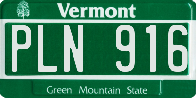 VT license plate PLN916
