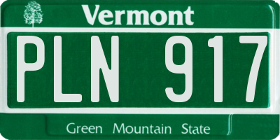 VT license plate PLN917