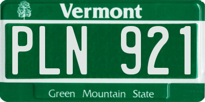 VT license plate PLN921