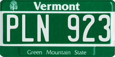 VT license plate PLN923