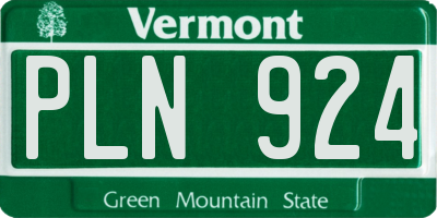 VT license plate PLN924