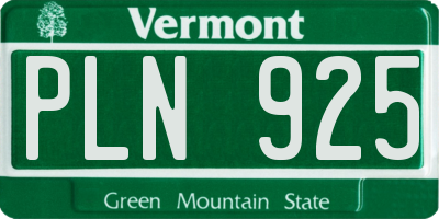 VT license plate PLN925
