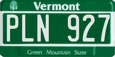 VT license plate PLN927