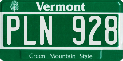 VT license plate PLN928