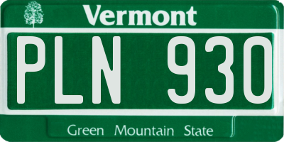 VT license plate PLN930