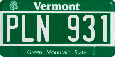 VT license plate PLN931