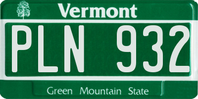 VT license plate PLN932