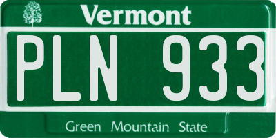 VT license plate PLN933