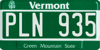 VT license plate PLN935