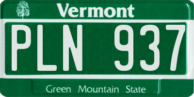 VT license plate PLN937