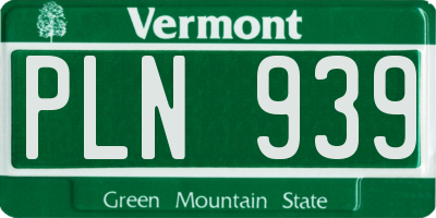 VT license plate PLN939