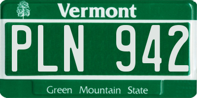 VT license plate PLN942