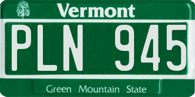 VT license plate PLN945