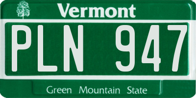 VT license plate PLN947