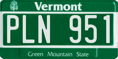 VT license plate PLN951