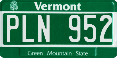 VT license plate PLN952