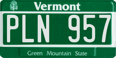 VT license plate PLN957