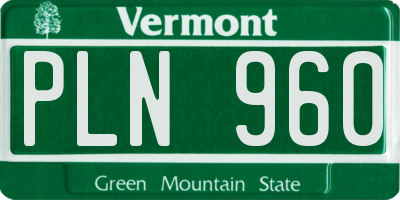 VT license plate PLN960