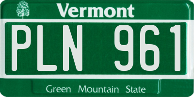 VT license plate PLN961