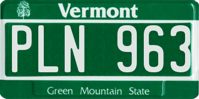 VT license plate PLN963