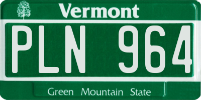 VT license plate PLN964