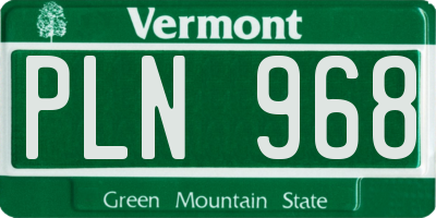 VT license plate PLN968