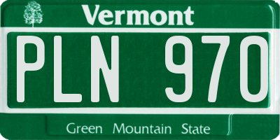 VT license plate PLN970