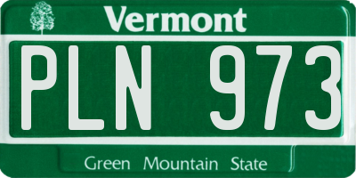 VT license plate PLN973