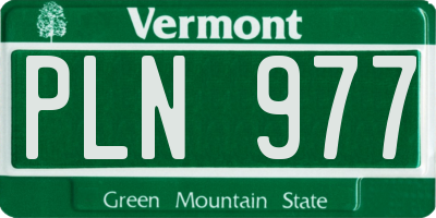 VT license plate PLN977