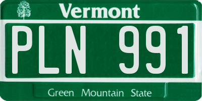 VT license plate PLN991