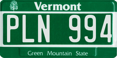 VT license plate PLN994