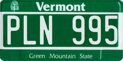 VT license plate PLN995